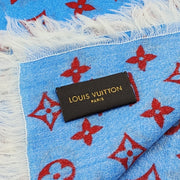 Louis Vuitton LV Logo Multicolor Wool Oversized Scarf Blue/Red M78715