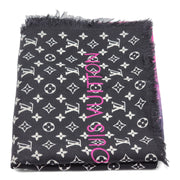 Louis Vuitton LV Logo Wool Oversized Scarf Black/White M71169