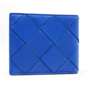Bottega Veneta Nappa Maxi Intrecciato Bi-Fold Wallet Blue