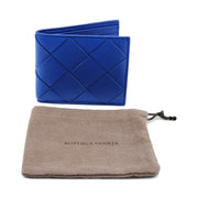 Bottega Veneta Nappa Maxi Intrecciato Bi-Fold Wallet Blue