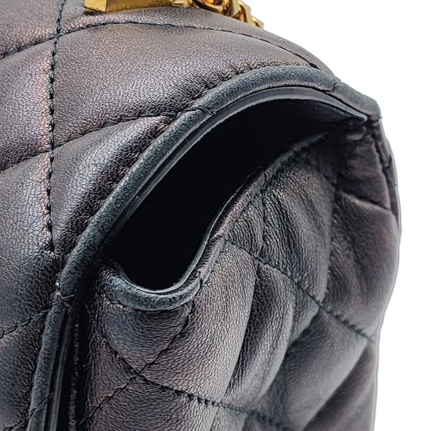 Versace Medusa Matelasse Quilted Leather Chain Shoulder Bag in Black