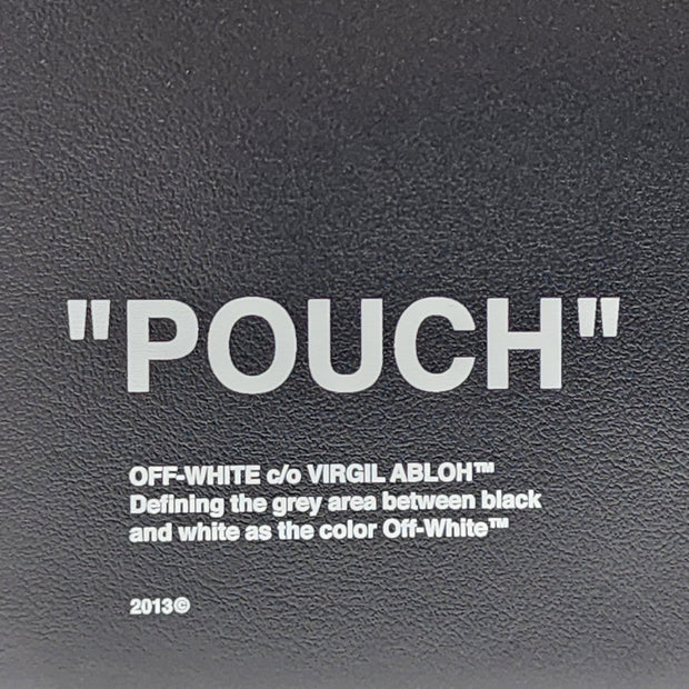 Off-White x Virgil Abloh Quotes "Pouch" Flat Double Flat Clutch in Black