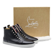 Christian Louboutin Men's F.A.V. Fique A Vontade Leather Slip On Sneakers in Black 41