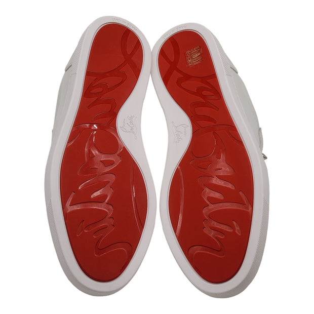 Christian Louboutin Men's F.A.V. Fique A Vontade Leather Slip On Sneakers in White