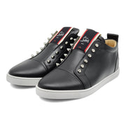 Christian Louboutin Men's F.A.V. Fique A Vontade Leather Slip On Sneakers in Black 44