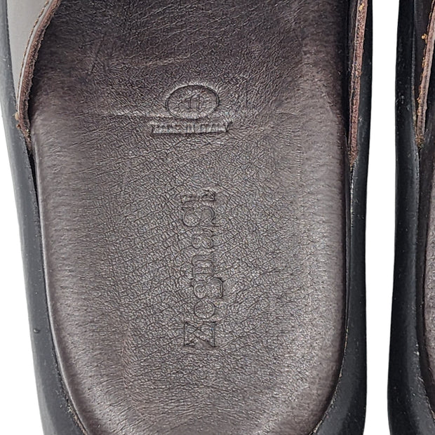 Zegna Leather Slides in Brown