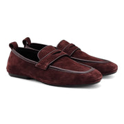 Jimmy Choo Buxton Suede Loafers in Burgundy (43)