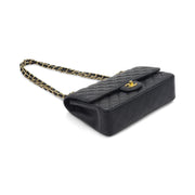 Chanel CC Classic Double Flap Caviar Chain Shoulder Bag in Black