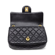 Chanel Quilted Lambskin Leather Pearl Crush Mini Flap Bag in Black