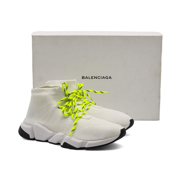 Balenciaga Men's Knit Fabric Speed Trainer Sneakers in White (41)