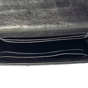 Saint Laurent Matelasse Chevron Small Monogram Wallet in Black