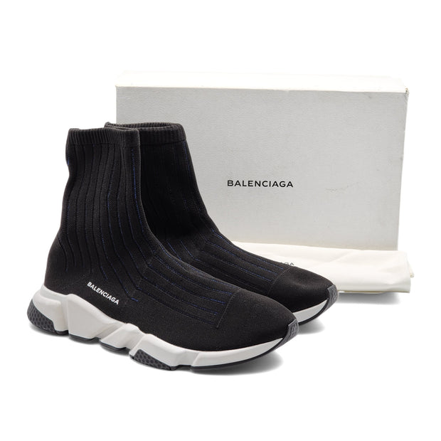 Balenciaga Men's Knit Fabric Speed Trainer Sneakers in Black (47)