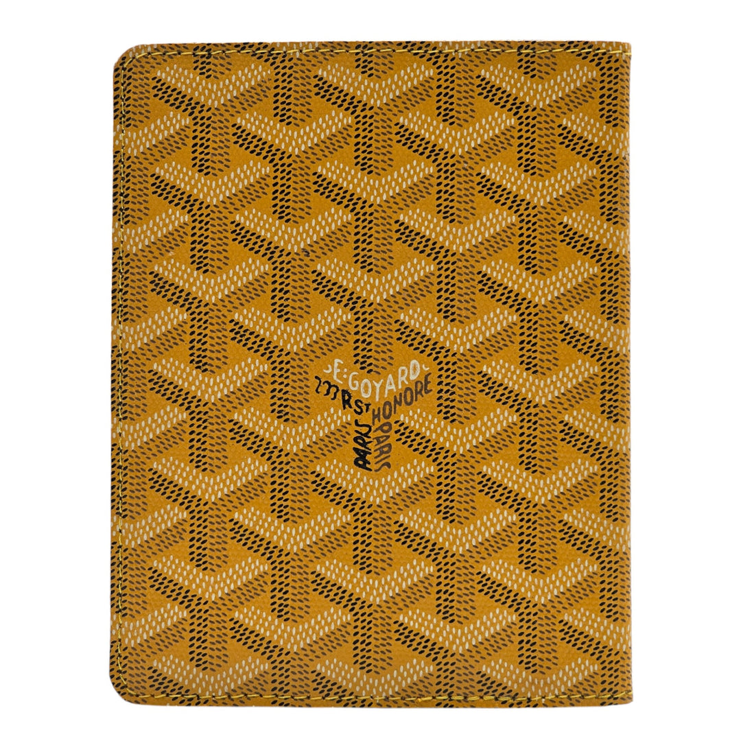 Upcycled Bifold Wallet and Passport Holder - Goyard Monogram Canvas - Yellow