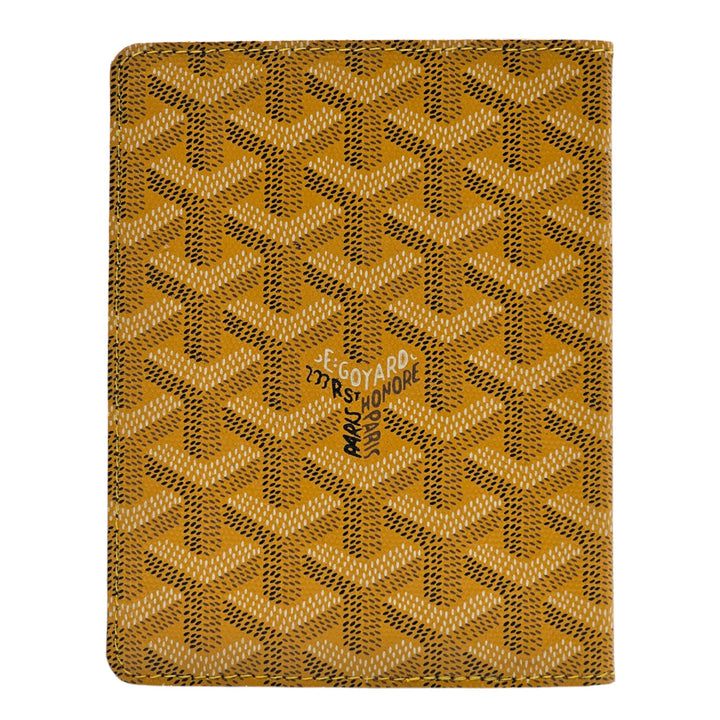 Upcycled Bifold Wallet and Passport Holder - Goyard Monogram Canvas - Yellow