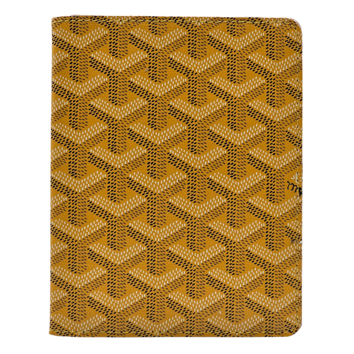 Upcycled Bifold Wallet and Passport Holder - Goyard Monogram Canvas - Yellow