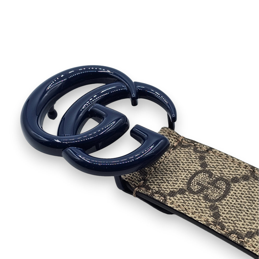 Gucci GG Supreme Thin Brown Blue Belt Size 70 28 411924