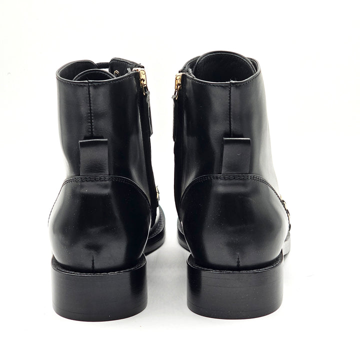 Salvatore Ferragamo Theodore Leather Combat Boots Black EU 34.5 / US 4.5