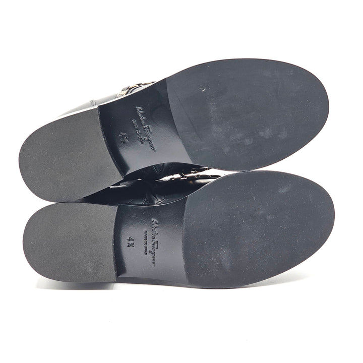 Salvatore Ferragamo Theodore Leather Combat Boots Black EU 34.5 / US 4.5