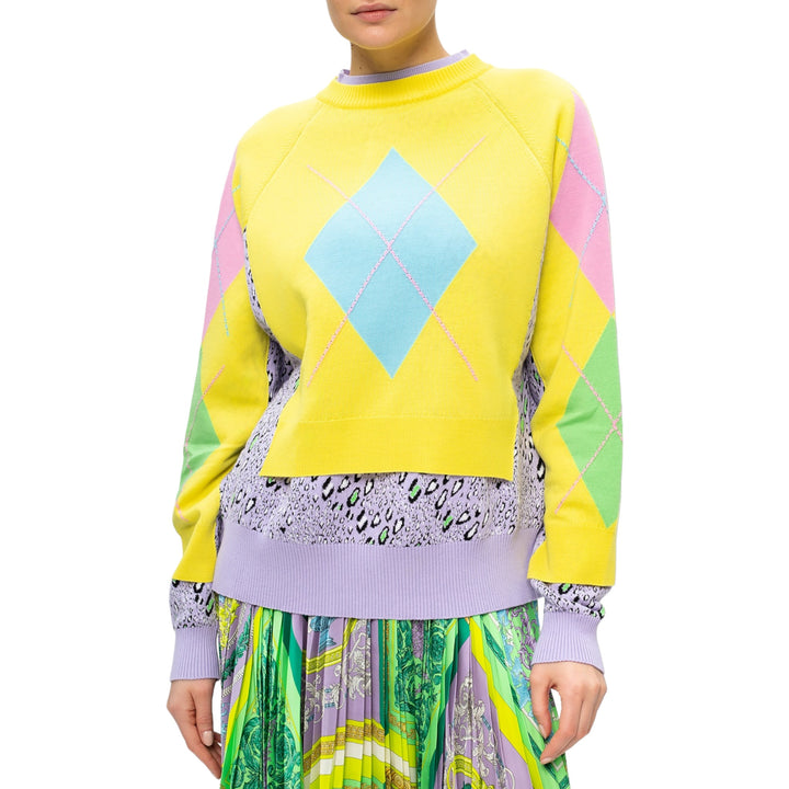 Versace Patterned Women's Wool Sweater Multicolor