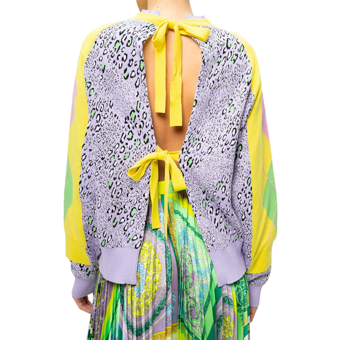 Versace Patterned Women's Wool Sweater Multicolor