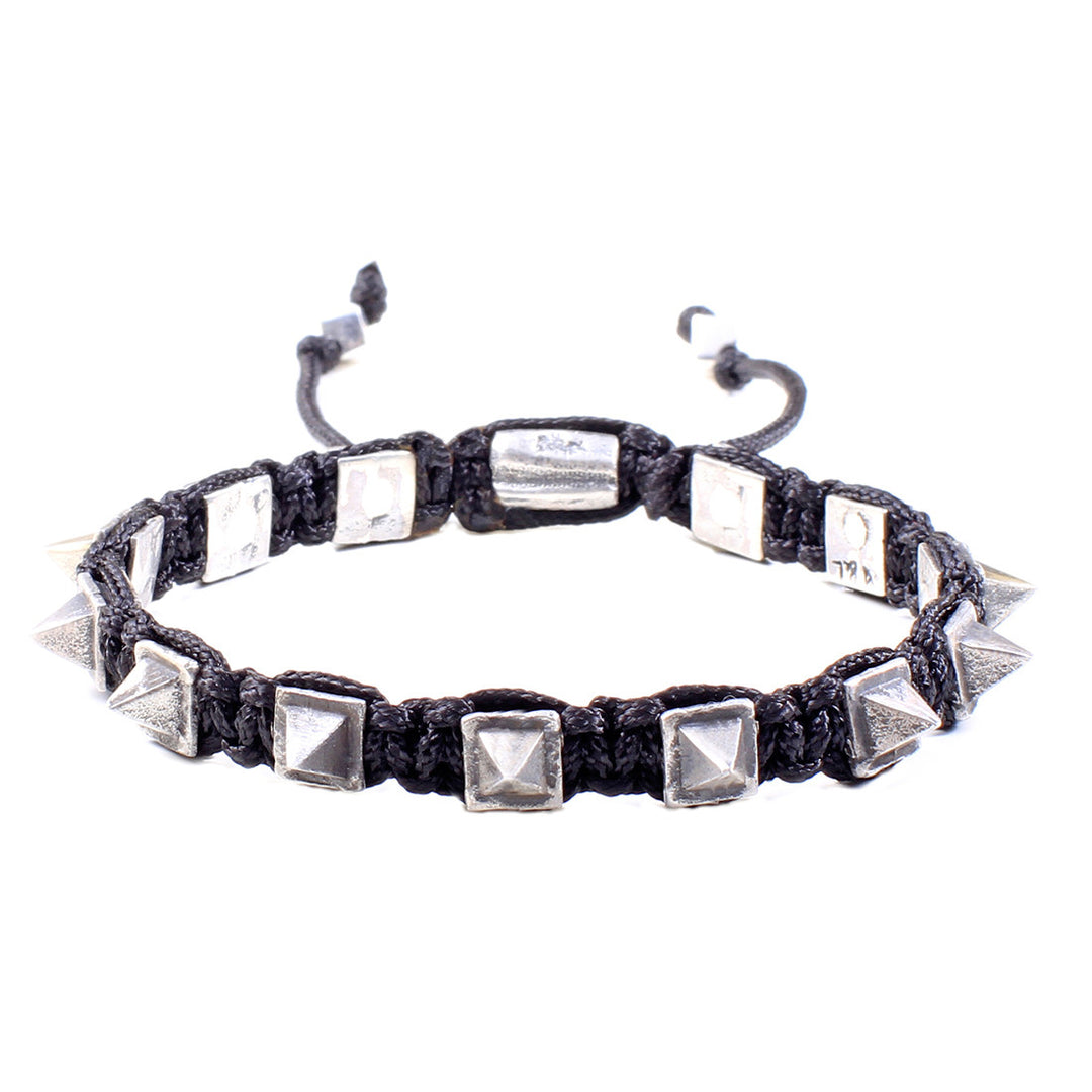 Pyramid Studs Macrame Bracelet
