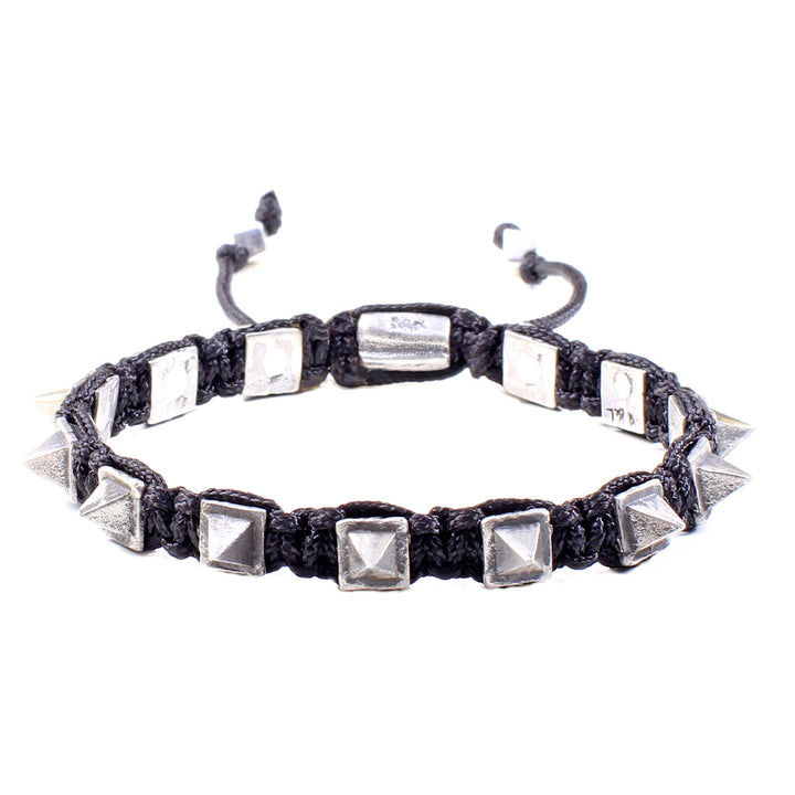 Pyramid Studs Macrame Bracelet