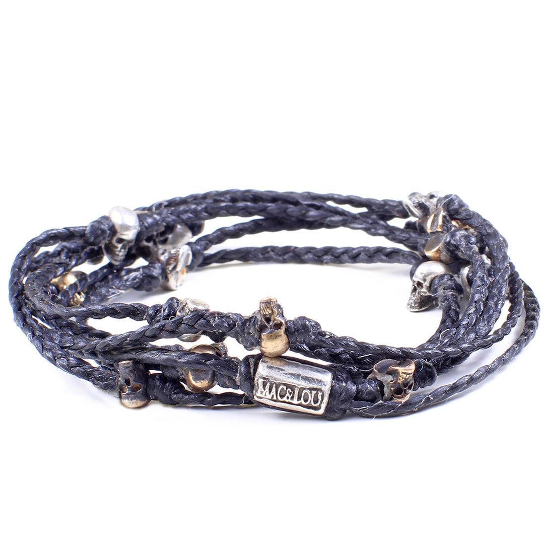 Hand-Braided Skull Bracelet