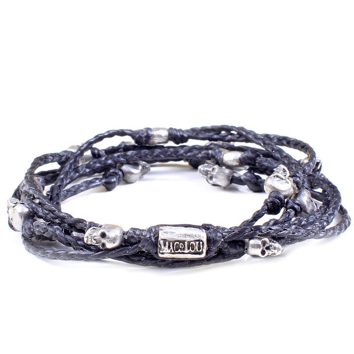 Hand-Braided Skull Bracelet