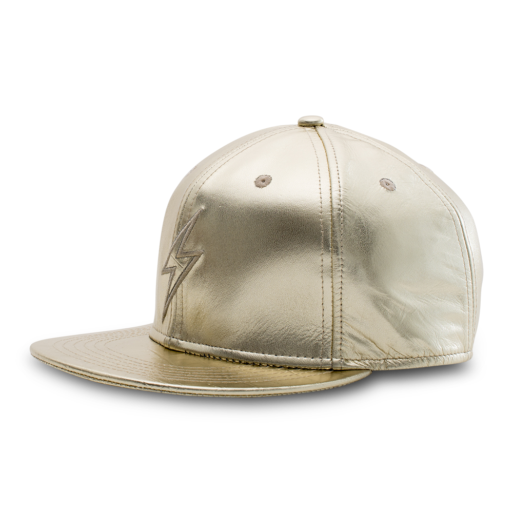 Rockertype Leather Baseball Hat Oscar Gold