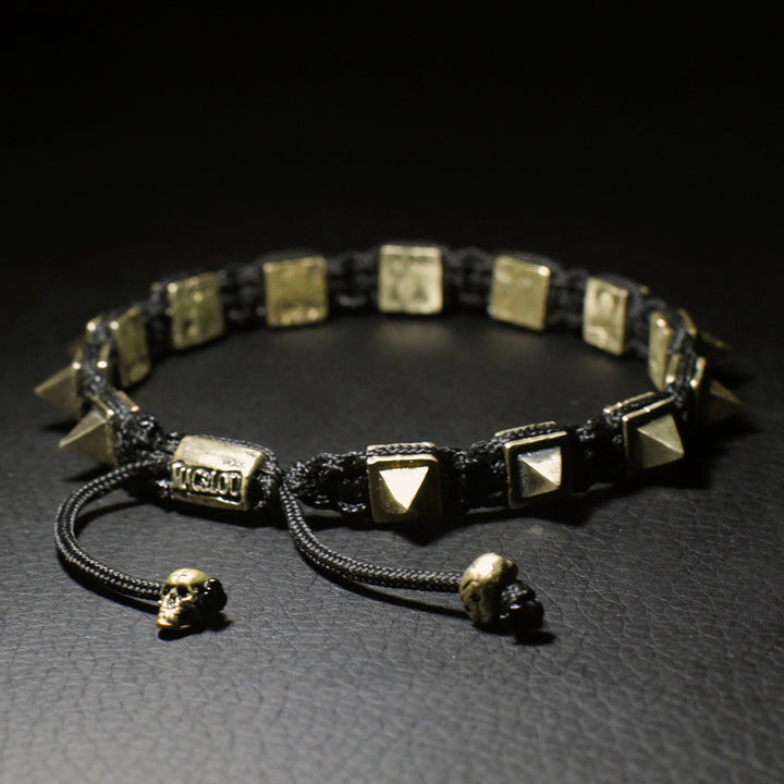 Pyramid Studs Macrame Bracelet
