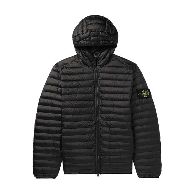 Stone island store hooded jacket black