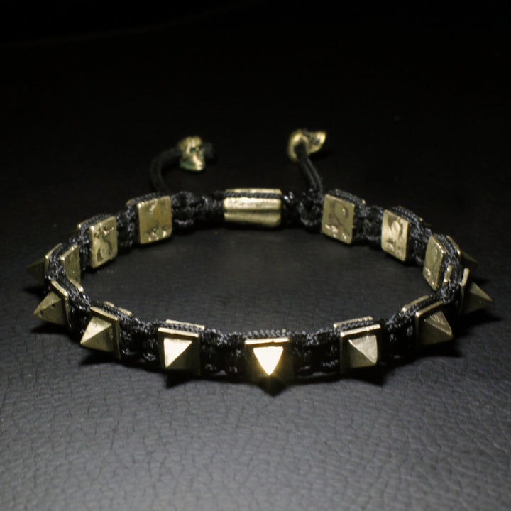 Pyramid Studs Macrame Bracelet