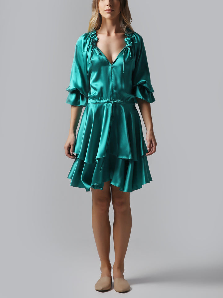 Visaltes Silk Green Dress