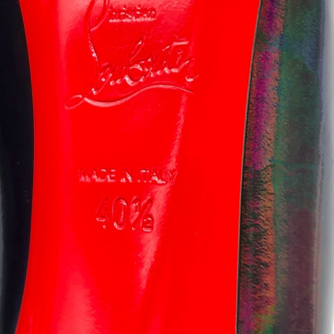 Christian Louboutin Hot Chick Iridescent Calf Leather Pumps Black EU 40.5 US 10