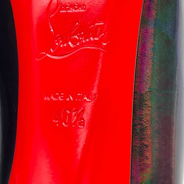 Christian Louboutin Hot Chick Iridescent Calf Leather Pumps Black EU 40.5 US 10