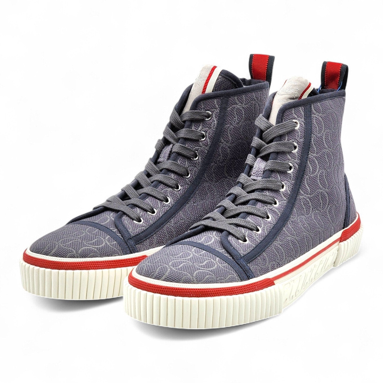 Christian Louboutin Pedro Men's Hi Top Sneakers Gray EU 45 US 12
