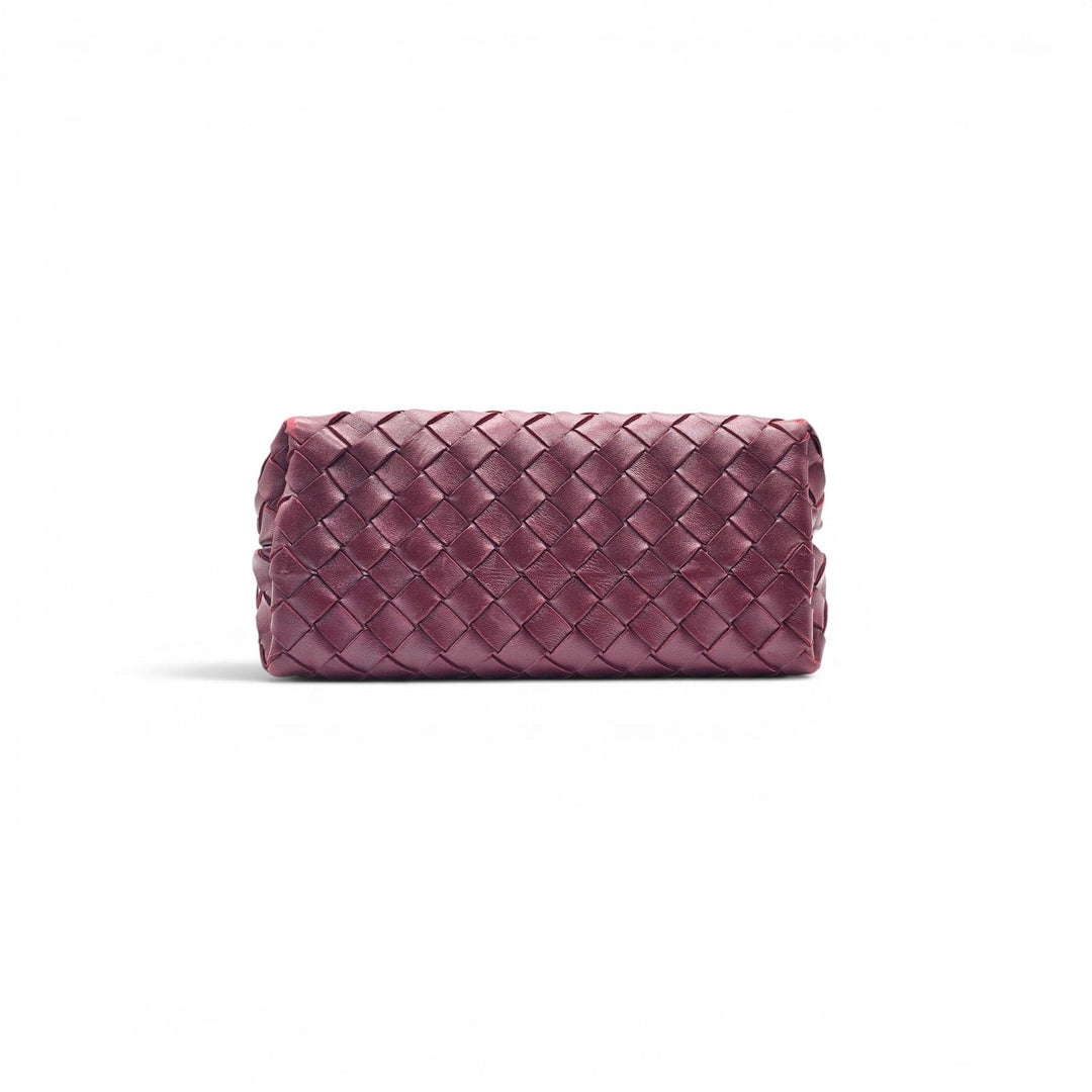 Bottega Veneta Small Andiamo Shoulder Bag Intrecciato Leather Burgundy