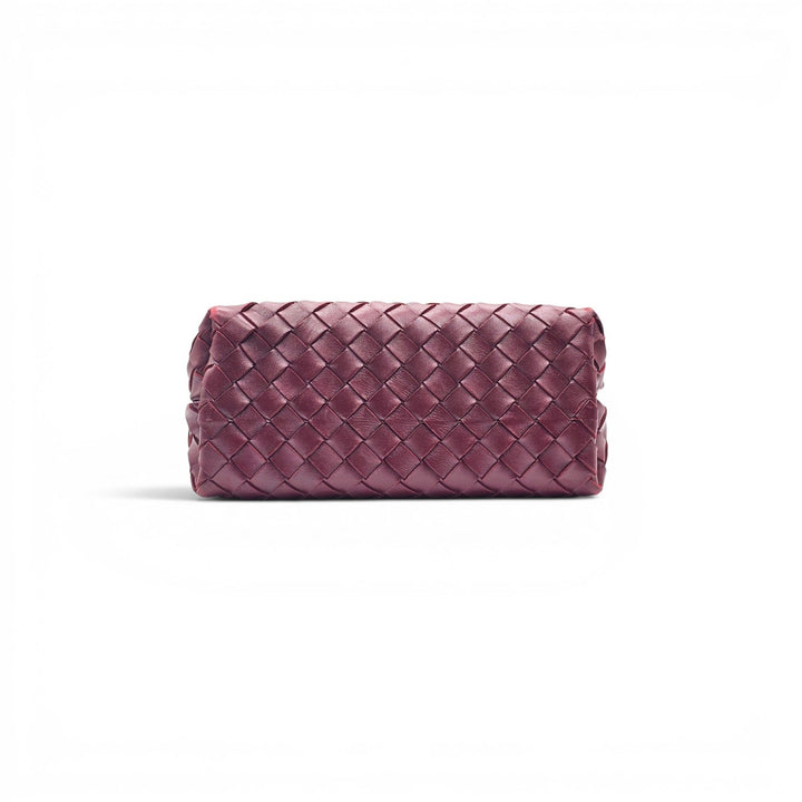 Bottega Veneta Small Andiamo Shoulder Bag Intrecciato Leather Burgundy