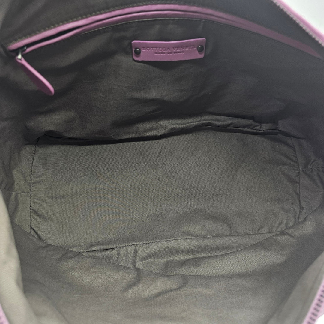 Bottega Veneta Intrecciato Woven Leather Pink Purple Crossbody Shoulder Bag New