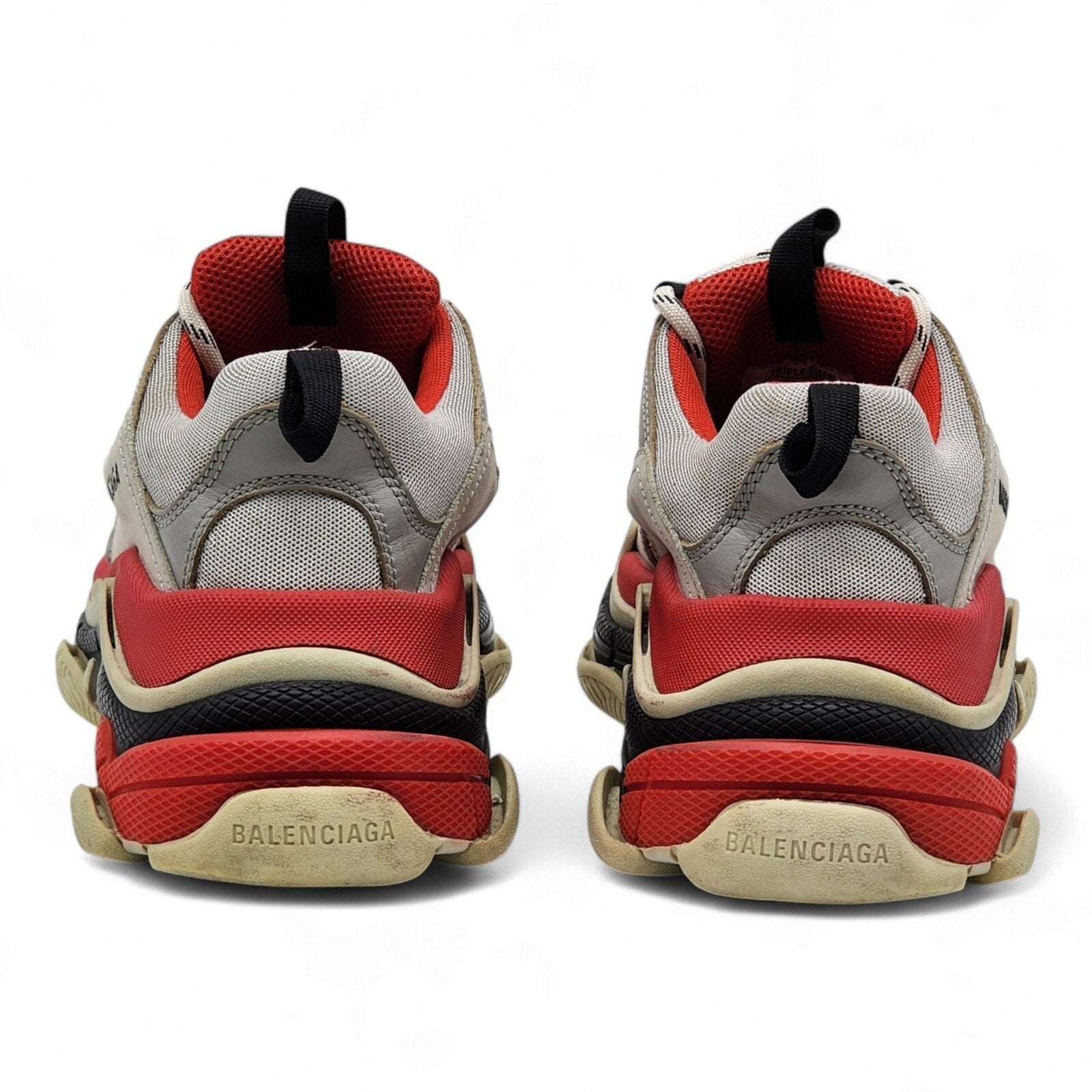 Balenciaga Triple S Red White Black Unisex Sneakers 536737 EU 39