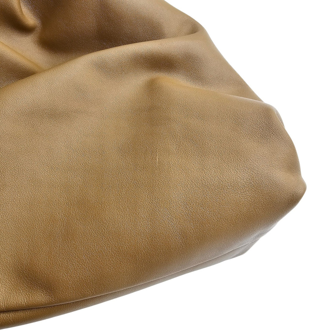 Bottega Veneta The Pouch Smooth Butter Calf Leather Oversized Clutch Tan Brown