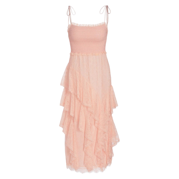 Alice + Olivia Jocelyn Ruffle Midi-Dress (0)