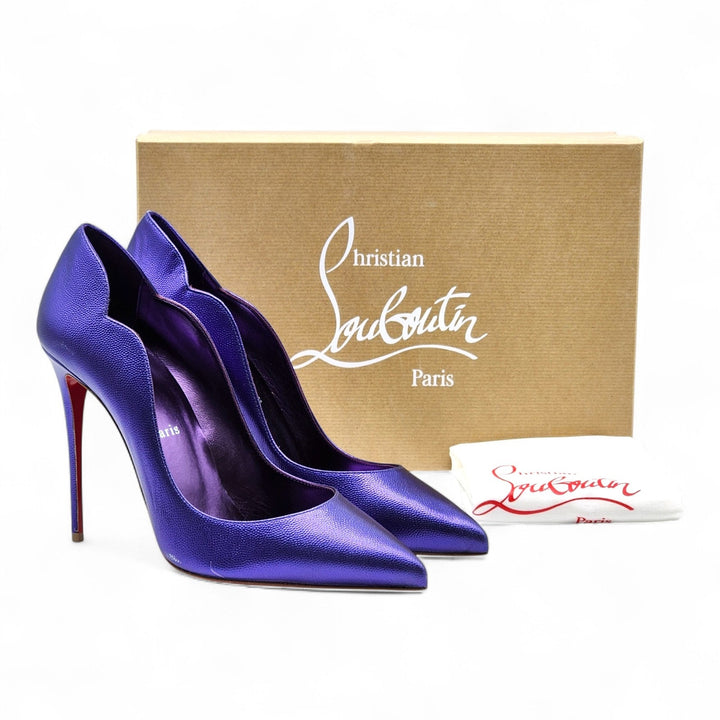 Christian Louboutin Hot Chick Leather Pumps 100 Purple EU 41 US 10.5