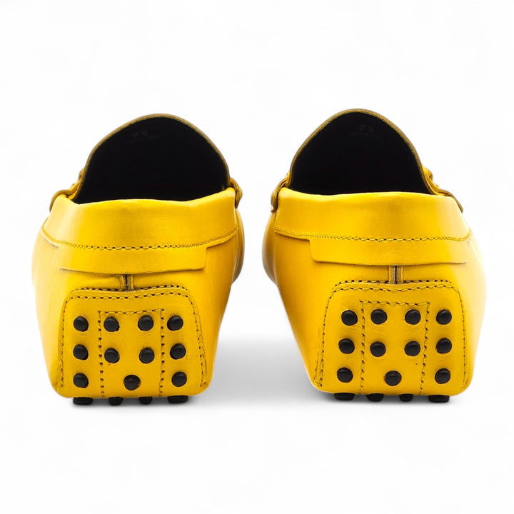 Tod’s for Ferrari Gommino Driving Leather Loafers Yellow UK 7.5 US 9