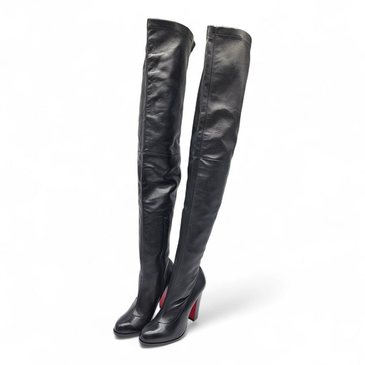Christian Louboutin Kiss Me Gena Over The Knee Leather Boots EU 37 US 7 $1795
