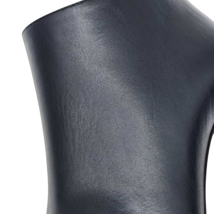 Christian Louboutin Belle 85 Leather Ankle Booties Black EU 37.5 US 7