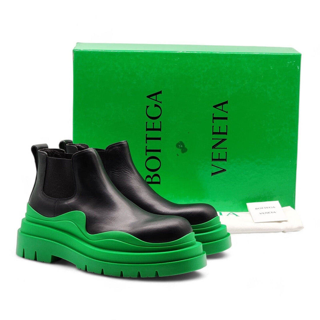 Bottega Veneta Tire Chelsea Ankle Boot in Black Grass EU 41 US 8