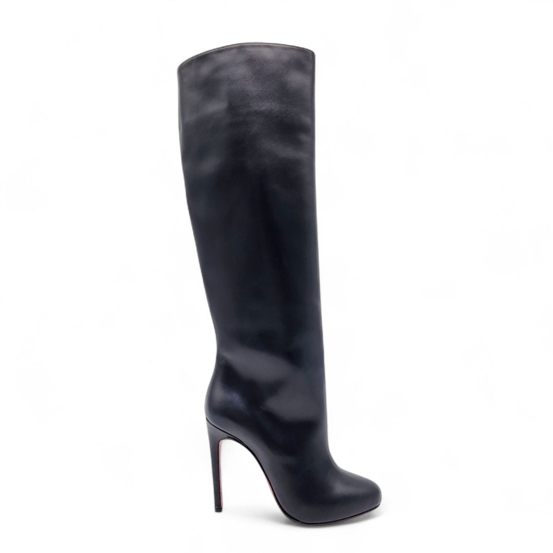 Christian Louboutin Vitish 100 Suede Knee-High Boots Black EU 39.5 US 9