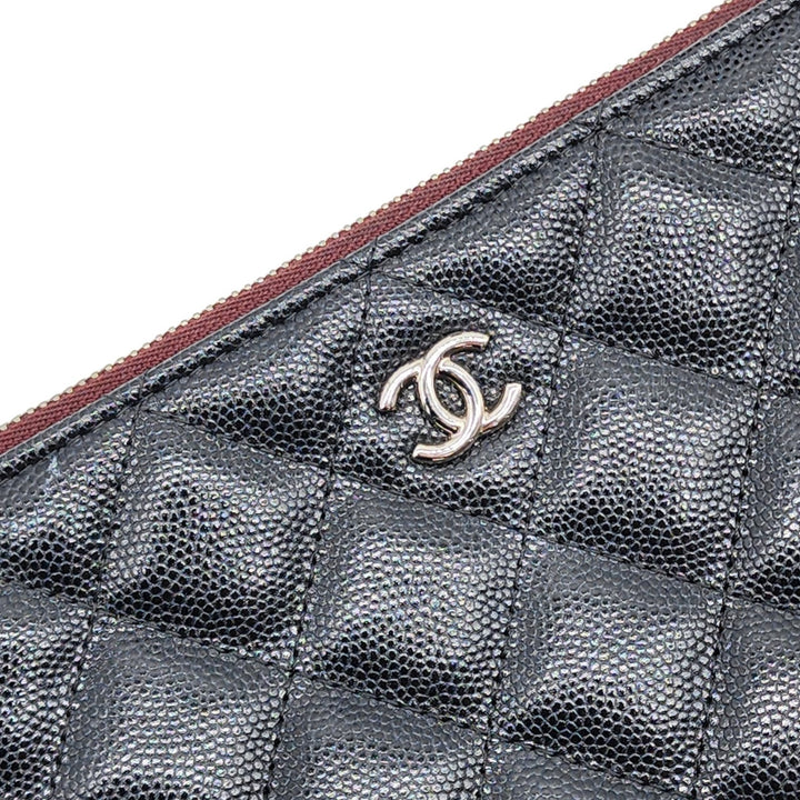 Chanel Quilted Leather O’Case Pouch Clutch Black Silver SHW 24-series