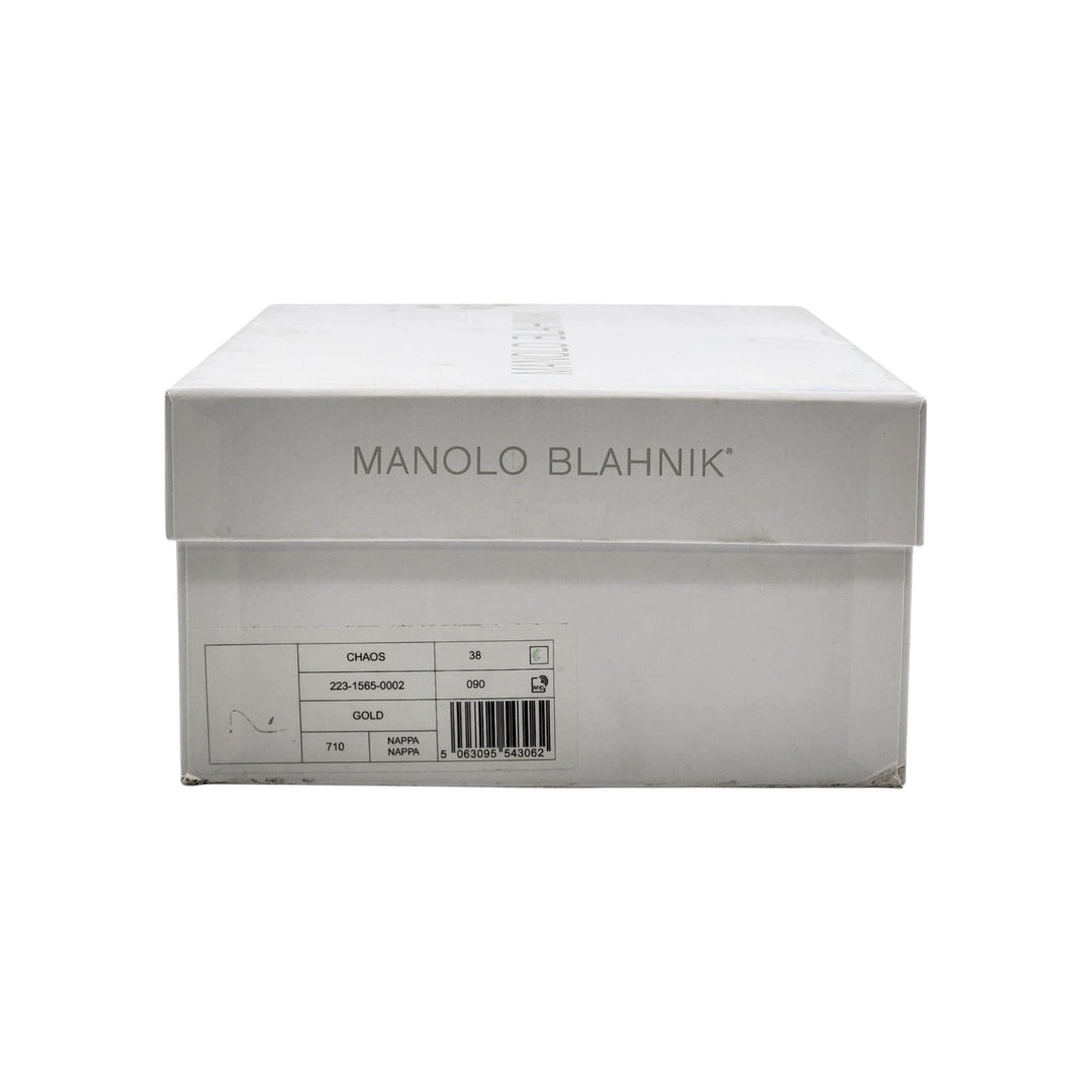 Manolo Blahnik Chaos Metallic Leather Sandals Size EU 38 US 7.5 - NWB $945